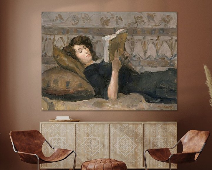 Lesendes Mädchen auf dem Diwan, Isaac Israëls ArtFrame, Leinwand